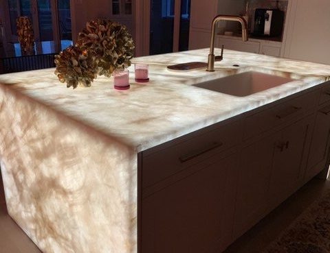 illuminated quartzite countertops