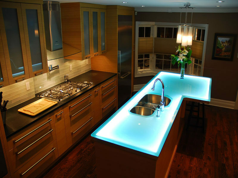 edge lit counter top